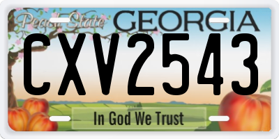 GA license plate CXV2543