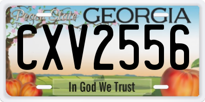 GA license plate CXV2556