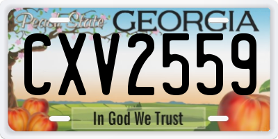 GA license plate CXV2559