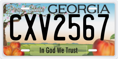 GA license plate CXV2567