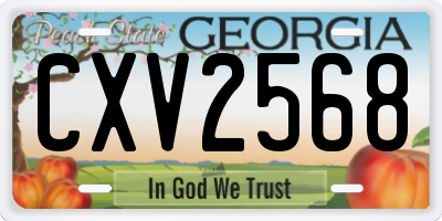 GA license plate CXV2568
