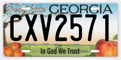 GA license plate CXV2571