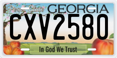 GA license plate CXV2580