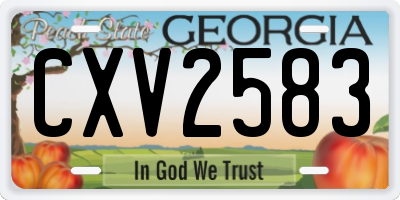 GA license plate CXV2583