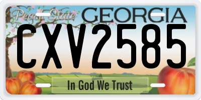 GA license plate CXV2585