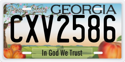 GA license plate CXV2586