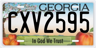 GA license plate CXV2595