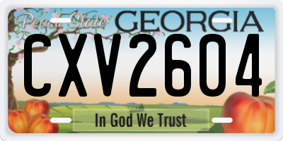GA license plate CXV2604