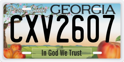 GA license plate CXV2607