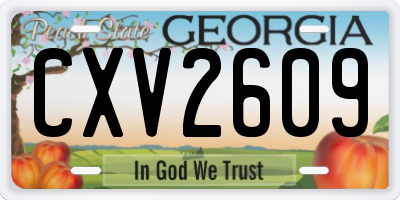 GA license plate CXV2609