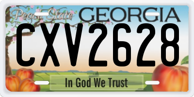 GA license plate CXV2628