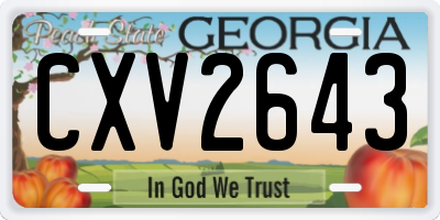 GA license plate CXV2643