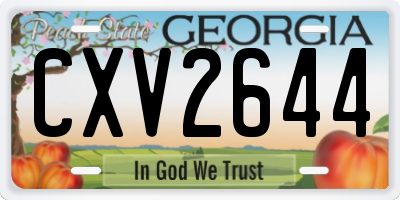 GA license plate CXV2644