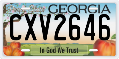 GA license plate CXV2646