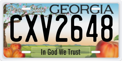 GA license plate CXV2648