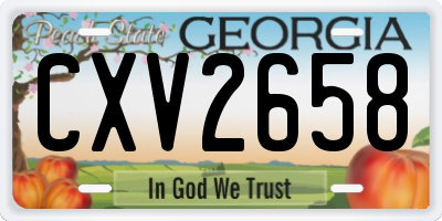 GA license plate CXV2658