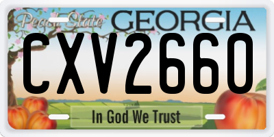 GA license plate CXV2660