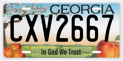 GA license plate CXV2667