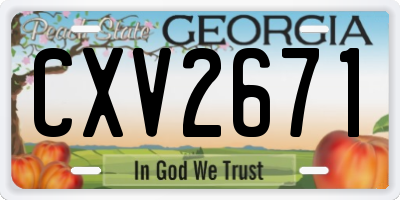 GA license plate CXV2671