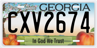 GA license plate CXV2674