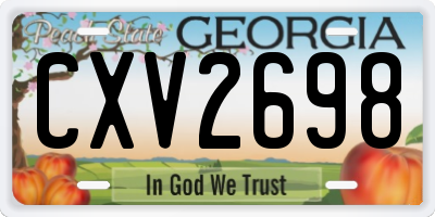 GA license plate CXV2698