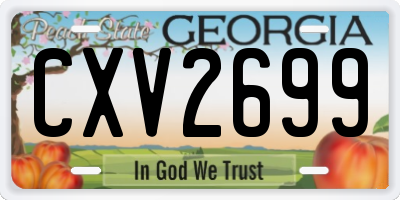 GA license plate CXV2699
