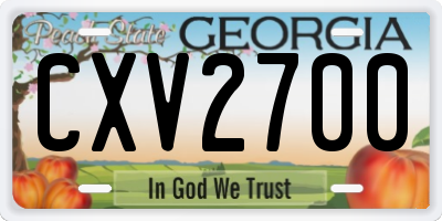 GA license plate CXV2700