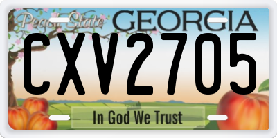 GA license plate CXV2705