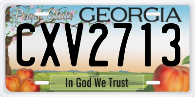 GA license plate CXV2713