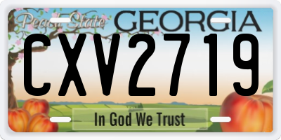 GA license plate CXV2719