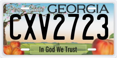 GA license plate CXV2723