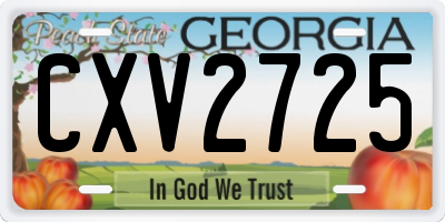 GA license plate CXV2725