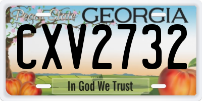 GA license plate CXV2732