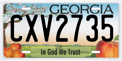 GA license plate CXV2735