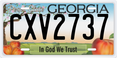 GA license plate CXV2737