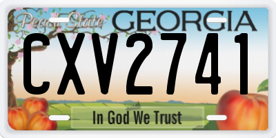GA license plate CXV2741