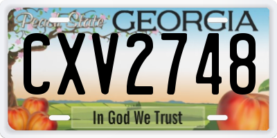 GA license plate CXV2748