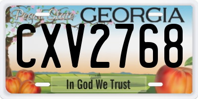 GA license plate CXV2768