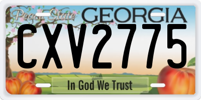 GA license plate CXV2775