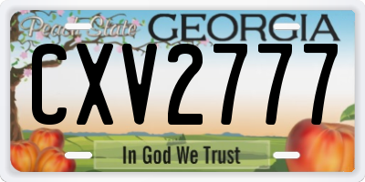 GA license plate CXV2777