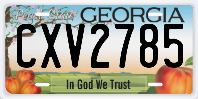 GA license plate CXV2785