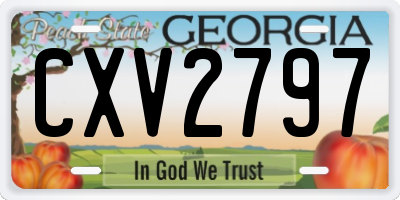 GA license plate CXV2797