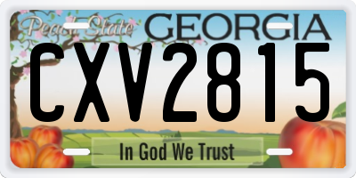 GA license plate CXV2815