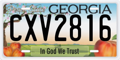 GA license plate CXV2816