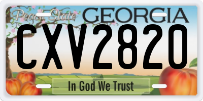 GA license plate CXV2820