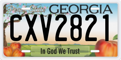 GA license plate CXV2821