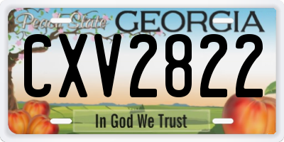 GA license plate CXV2822