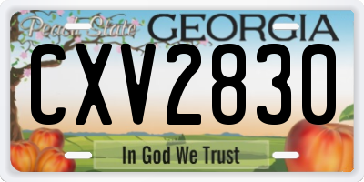 GA license plate CXV2830