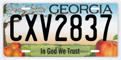 GA license plate CXV2837