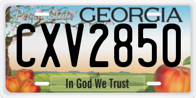 GA license plate CXV2850